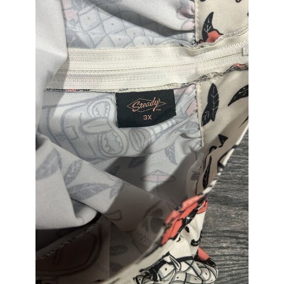 GENTLY USED ROCK STEADY FLORAL/SKULL SKIRT- 3XL - Picture 2 of 4